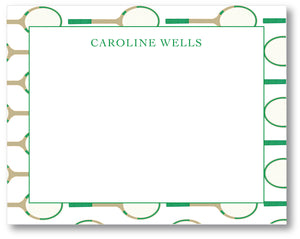 Notecard Vintage Tennis Pattern Border