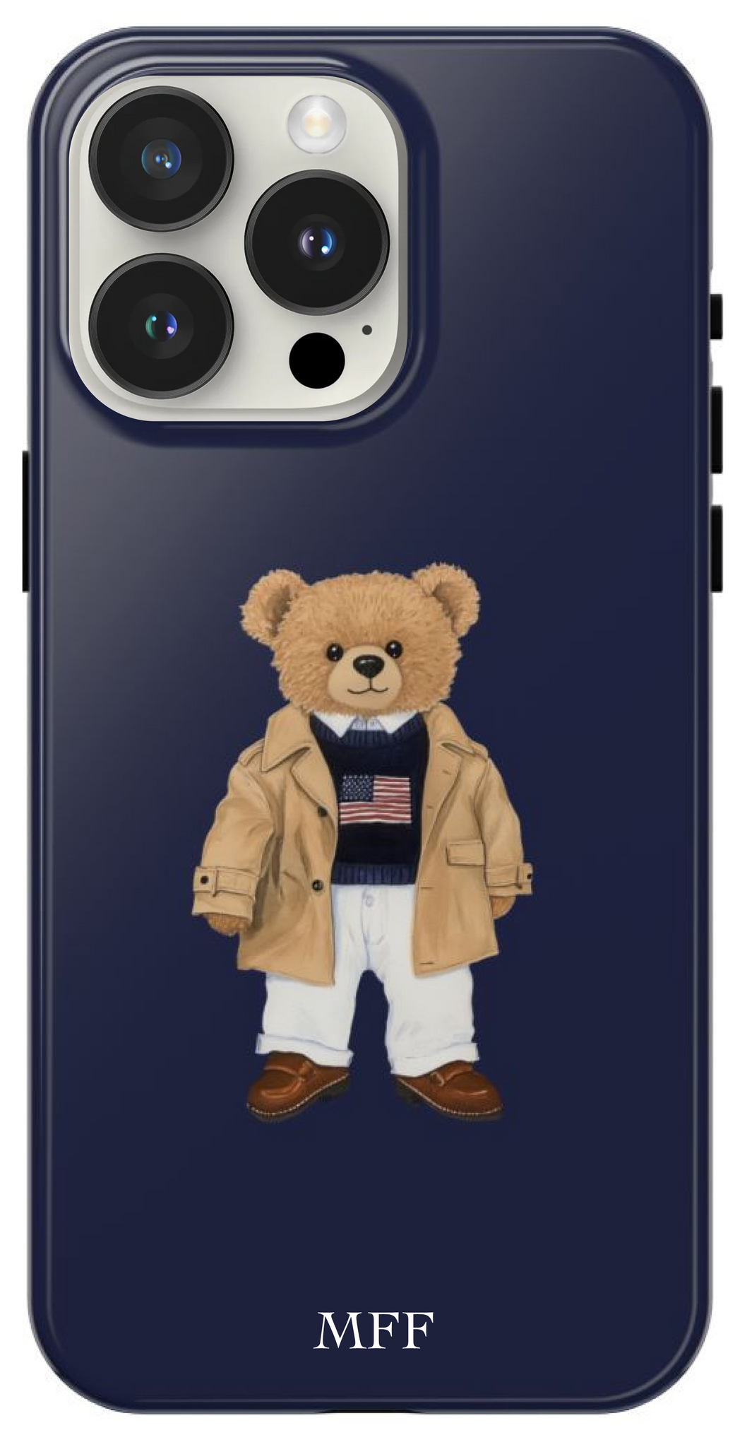 Phone Case - Preppy Bear Flag Sweater Navy