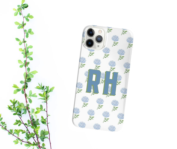 Flexible Phone Case Rubber Protective Hydrangea Blue