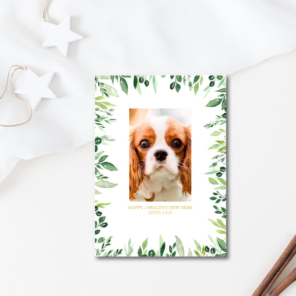Holiday Photo Card Eucalyptus Frame