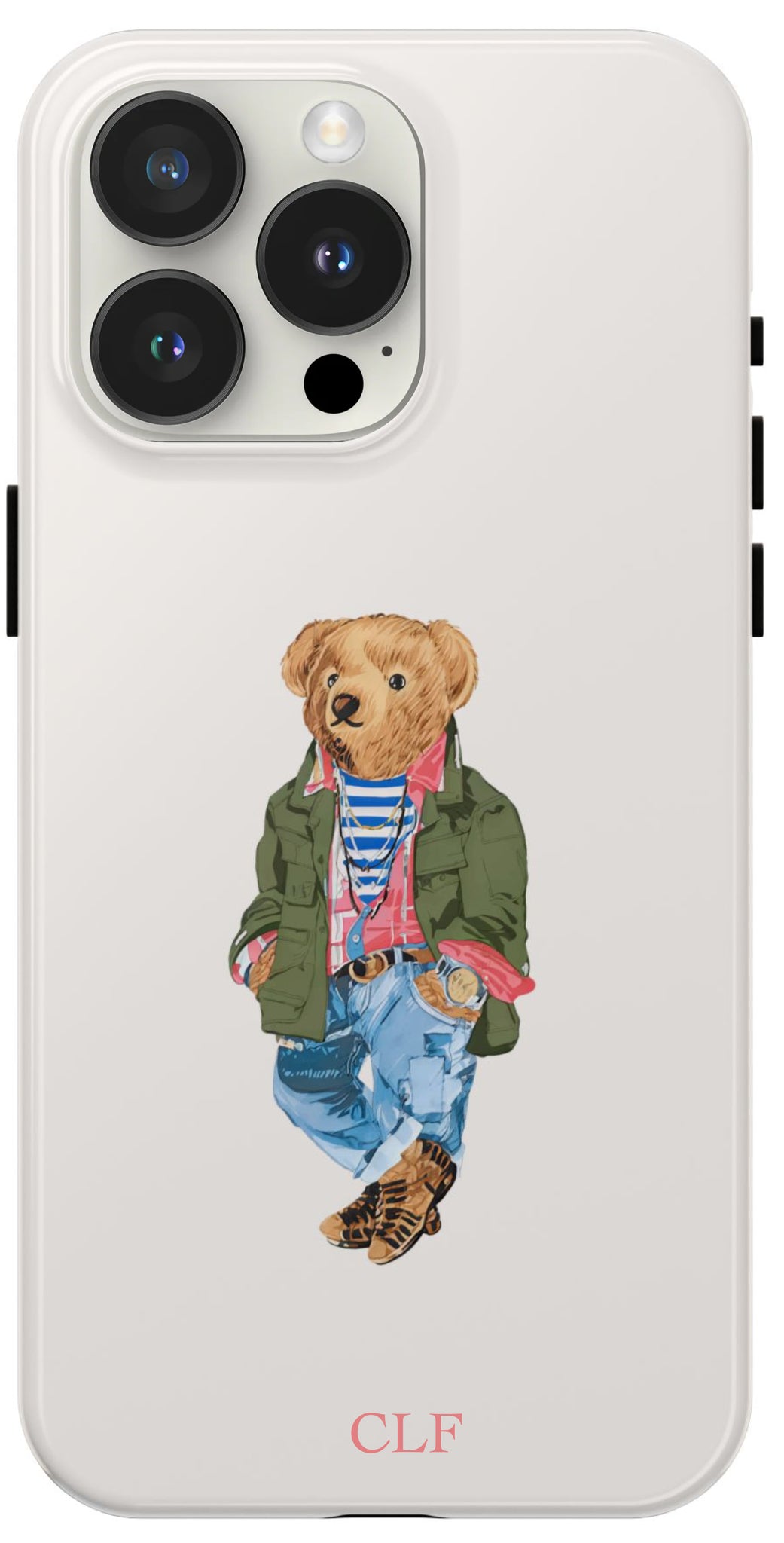 Phone Case - Preppy Bear Cargo Jacket White
