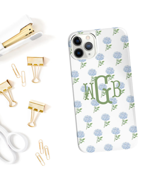 Phone Case - Hydrangea Pattern Monogram