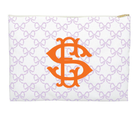 Canvas Zip Monogrammed Lavender with Chinoiserie Monogram