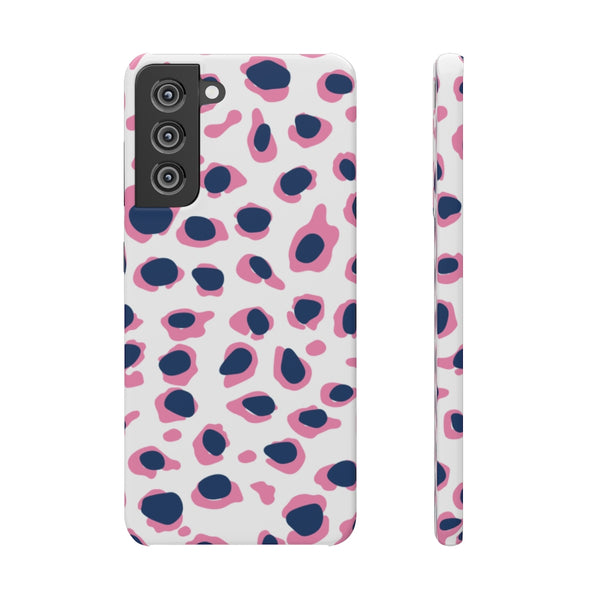 SLEEK Version Pretty Printing X Beautycounter Phone Case Preppy Leopard Navy + Pink Spots