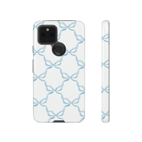 iPhone Tough Case Preppy Watercolor Bow Pattern Blue