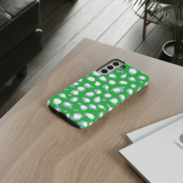 TOUGH Cases Pretty Printing X Beautycounter Limited Edition Case Preppy Leopard Spots Green
