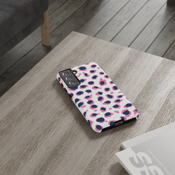 TOUGH Version Pretty Printing X Beautycounter Limited Edition Case Preppy Leopard Spots in Pink and Navy