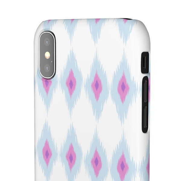 Chic Ikat Aqua + Pink Phone Case