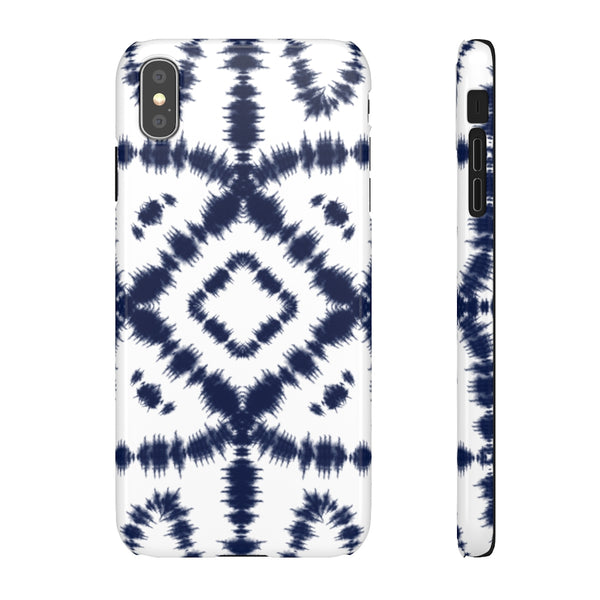 Shibori Navy + White Phone Case