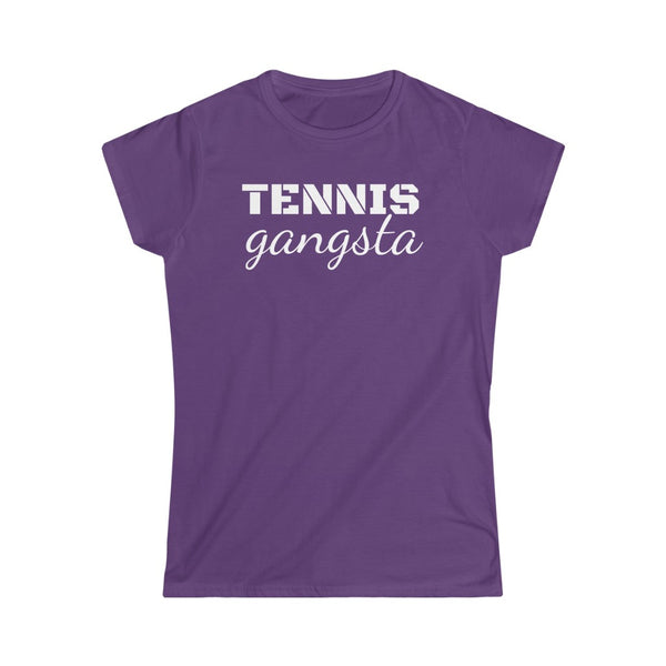 Tennis Gangsta short sleeve tee shirt, White logo, more T-shirt colors available