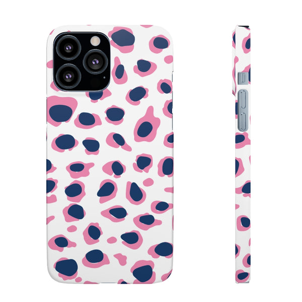 SLEEK Version Pretty Printing X Beautycounter Phone Case Preppy Leopard Navy + Pink Spots