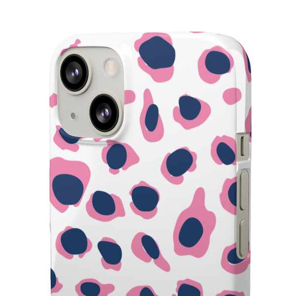 SLEEK Version Pretty Printing X Beautycounter Phone Case Preppy Leopard Navy + Pink Spots
