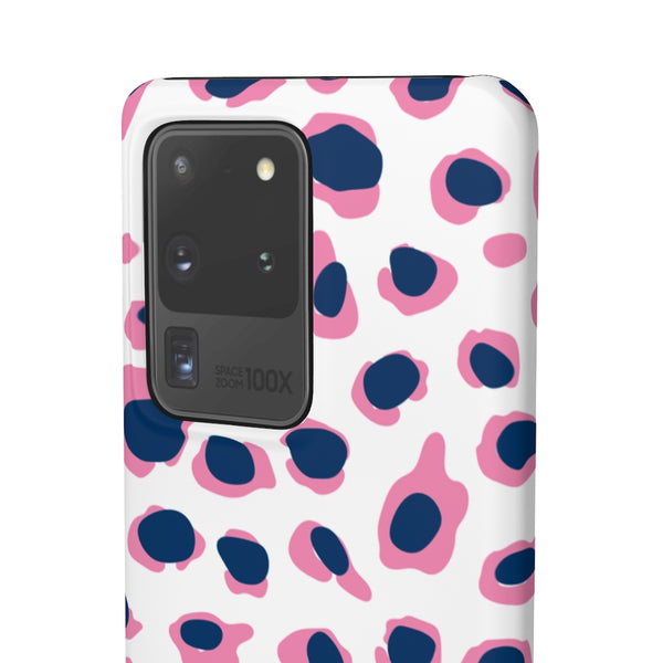 SLEEK Version Pretty Printing X Beautycounter Phone Case Preppy Leopard Navy + Pink Spots