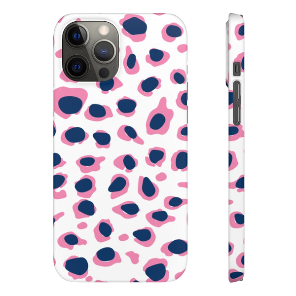 SLEEK Version Pretty Printing X Beautycounter Phone Case Preppy Leopard Navy + Pink Spots