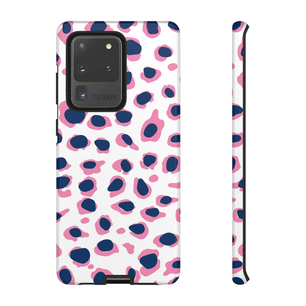 TOUGH Version Pretty Printing X Beautycounter Limited Edition Case Preppy Leopard Spots in Pink and Navy