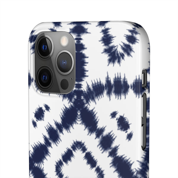 Shibori Navy + White Phone Case