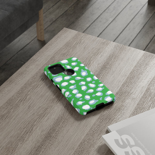 TOUGH Cases Pretty Printing X Beautycounter Limited Edition Case Preppy Leopard Spots Green