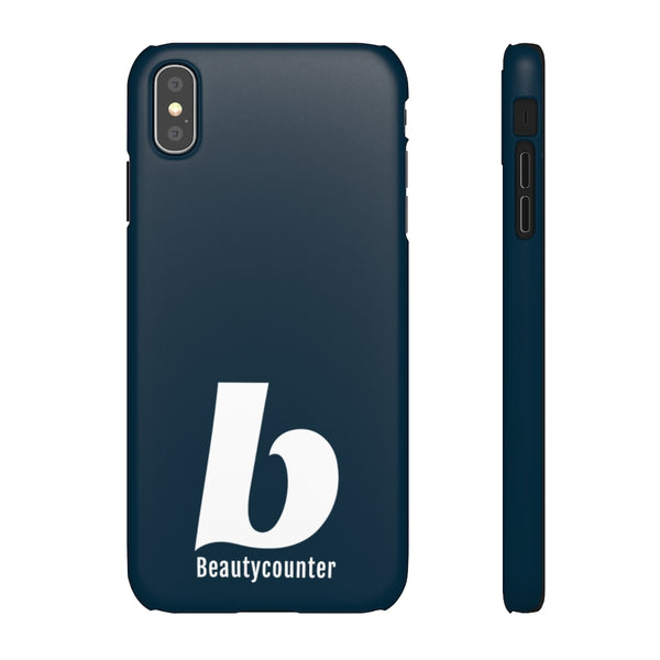 SLEEK Version Pretty Printing X Beautycounter Phone Case Navy with White Logo