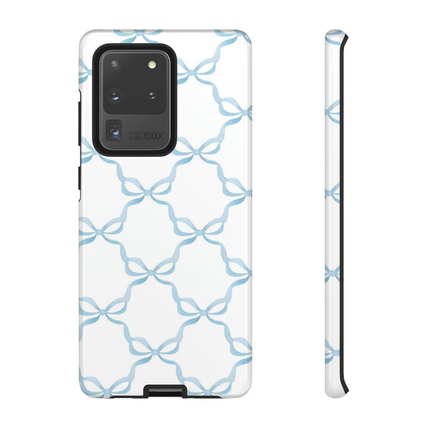 iPhone Tough Case Preppy Watercolor Bow Pattern Blue