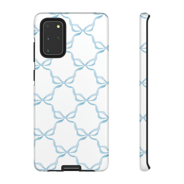 iPhone Tough Case Preppy Watercolor Bow Pattern Blue