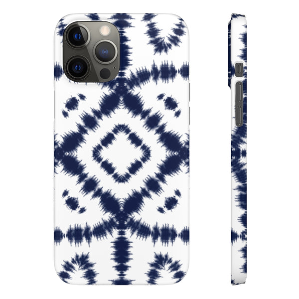 Shibori Navy + White Phone Case