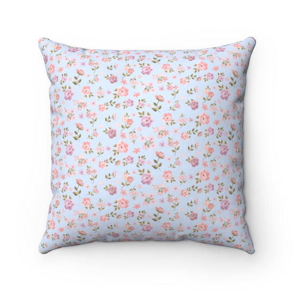 Floral Shabby Chic Love Shack Fancy Inspired in Blue pillow with insert - zip closure feminine teen room ditsy floral