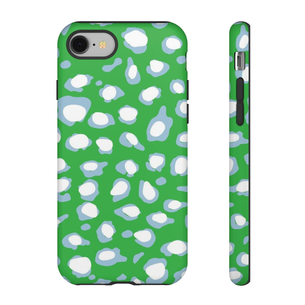 TOUGH Cases Pretty Printing X Beautycounter Limited Edition Case Preppy Leopard Spots Green