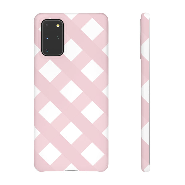 Gingham Blush + White Phone Case