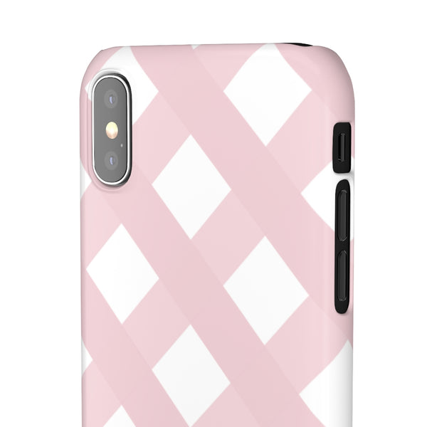 Gingham Blush + White Phone Case