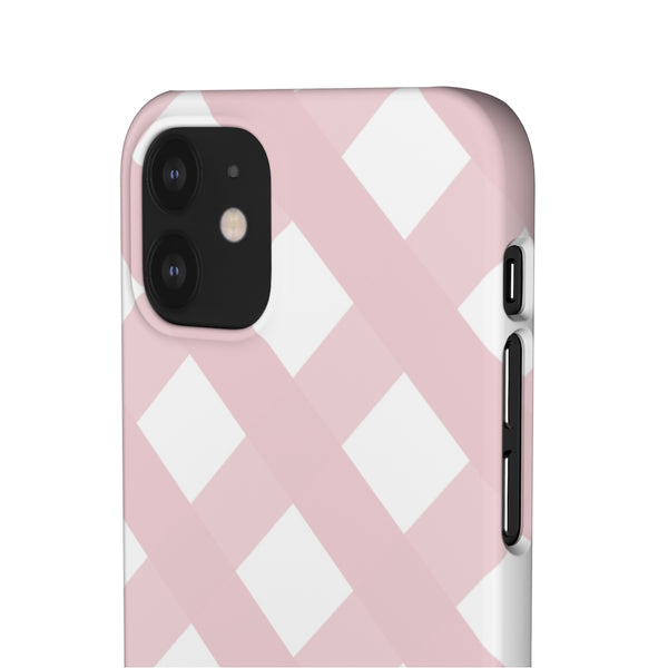 Gingham Blush + White Phone Case