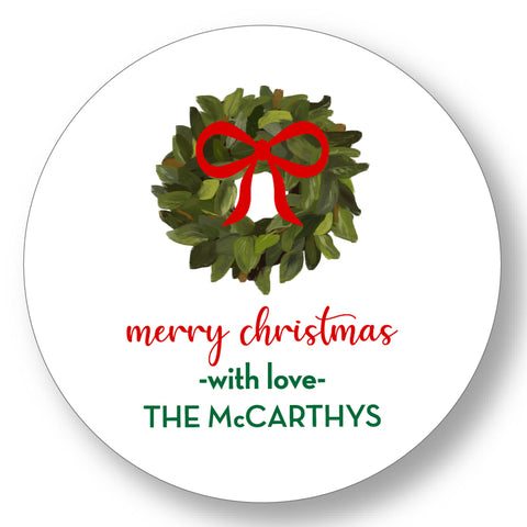 Holiday Gift Sticker Eucalyptus Wreath