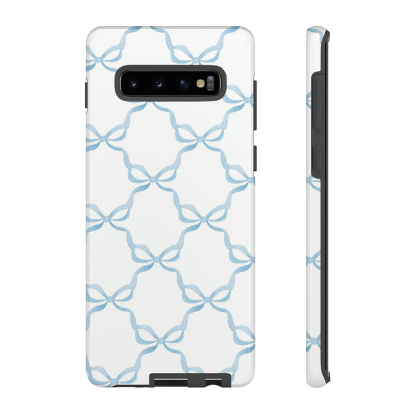 iPhone Tough Case Preppy Watercolor Bow Pattern Blue
