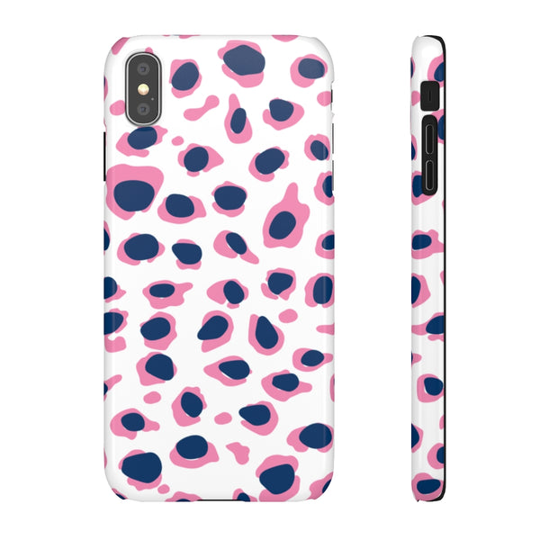 SLEEK Version Pretty Printing X Beautycounter Phone Case Preppy Leopard Navy + Pink Spots