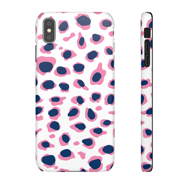 SLEEK Version Pretty Printing X Beautycounter Phone Case Preppy Leopard Navy + Pink Spots