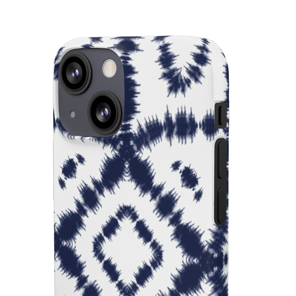 Shibori Navy + White Phone Case