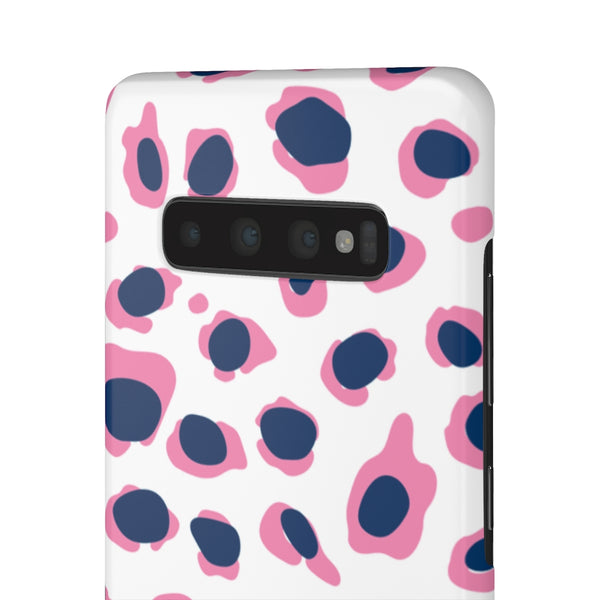SLEEK Version Pretty Printing X Beautycounter Phone Case Preppy Leopard Navy + Pink Spots
