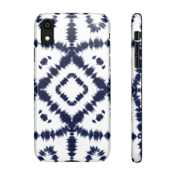 Shibori Navy + White Phone Case