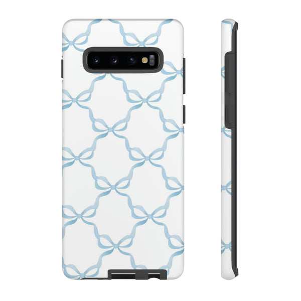 iPhone Tough Case Preppy Watercolor Bow Pattern Blue