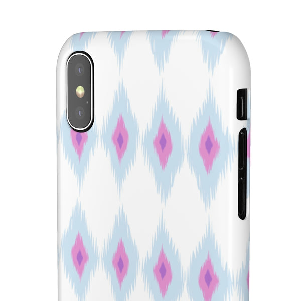 Chic Ikat Aqua + Pink Phone Case