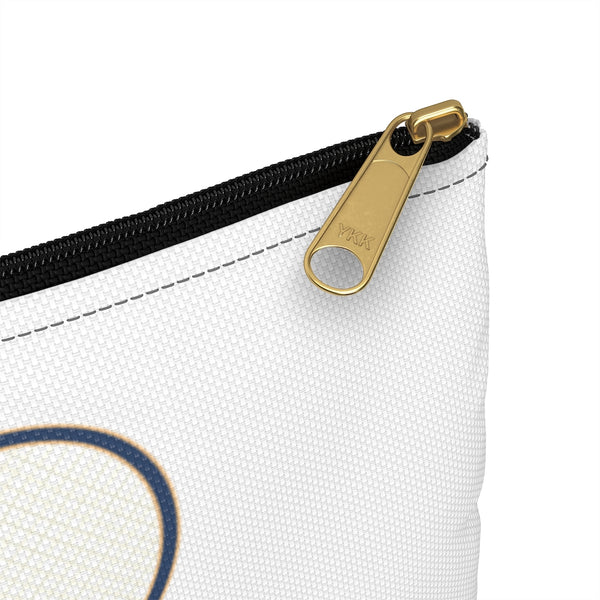 Overserved Tennis Gift Makeup Case Clutch Zipper, Toiletry Travel  - Accessory Pouch (2 sizes) - White canvas laminated interior