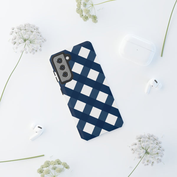 TOUGH Cases Pretty Printing X Beautycounter Limited Edition Case Gingham Plaid Navy