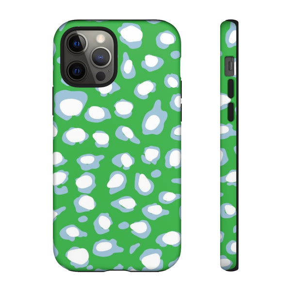 TOUGH Cases Pretty Printing X Beautycounter Limited Edition Case Preppy Leopard Spots Green