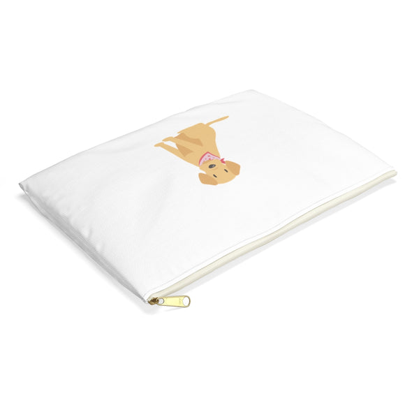Yellow Lab, Labrador Retriever Pattern in Navy Zip Pouch, Catchall, Makeup Case, Zip accessory clutch Bag