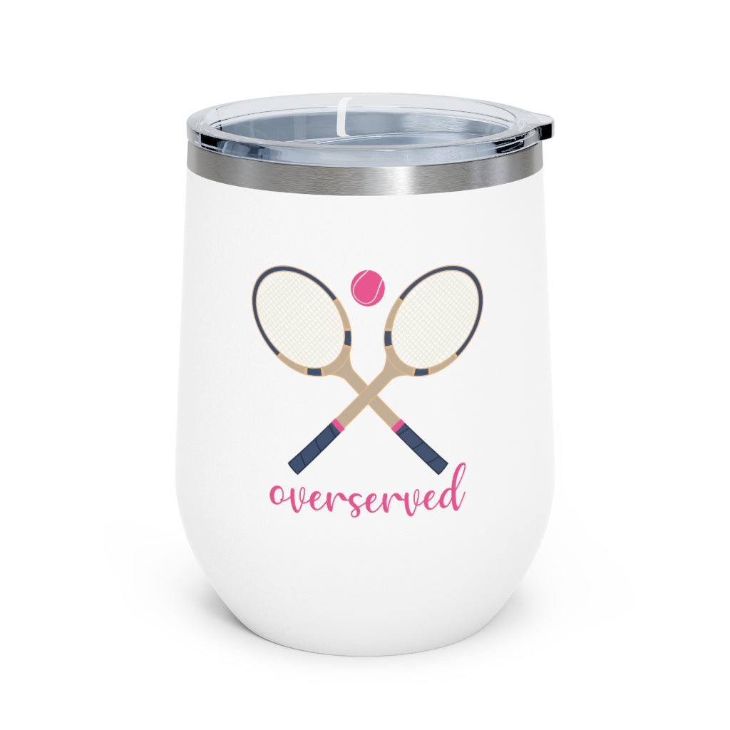 12oz hot & cold insulated tumbler Overserved Tennis gift