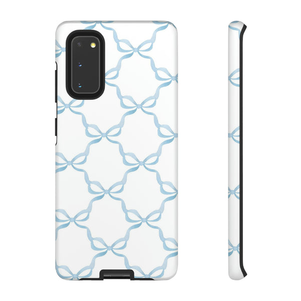iPhone Tough Case Preppy Watercolor Bow Pattern Blue