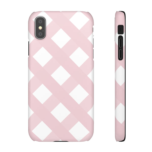 Gingham Blush + White Phone Case