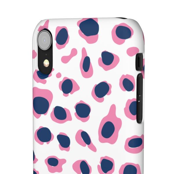 SLEEK Version Pretty Printing X Beautycounter Phone Case Preppy Leopard Navy + Pink Spots