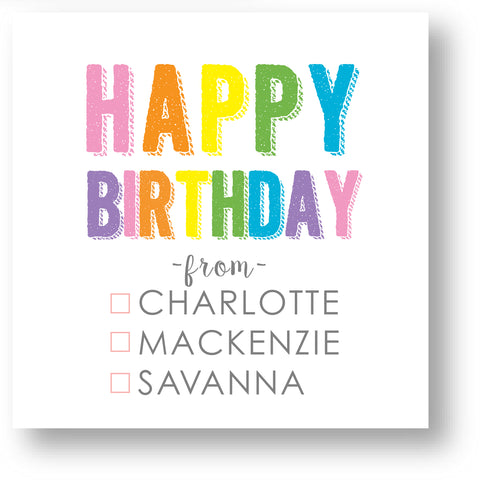 Gift Sticker Happy Birthday Pastels