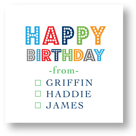 Gift Sticker Happy Birthday Brights