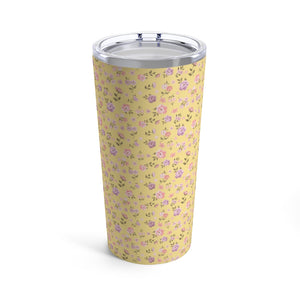Preppy Disty Floral Tumbler in Yellow Tumbler Drink stays cool 20oz Loveshackfancy Inspired